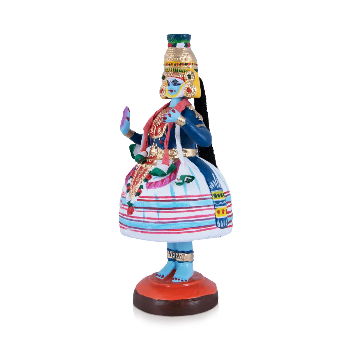 Kathakali Dancing Doll Paper Mache Golu Bommai - 15 x 6 Inches | Giri Golu Doll/ Navaratri Golu Bomma/Gombe - Image 2
