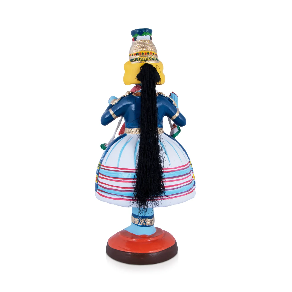 Kathakali Dancing Doll Paper Mache Golu Bommai - 15 x 6 Inches | Giri Golu Doll/ Navaratri Golu Bomma/Gombe - Image 5