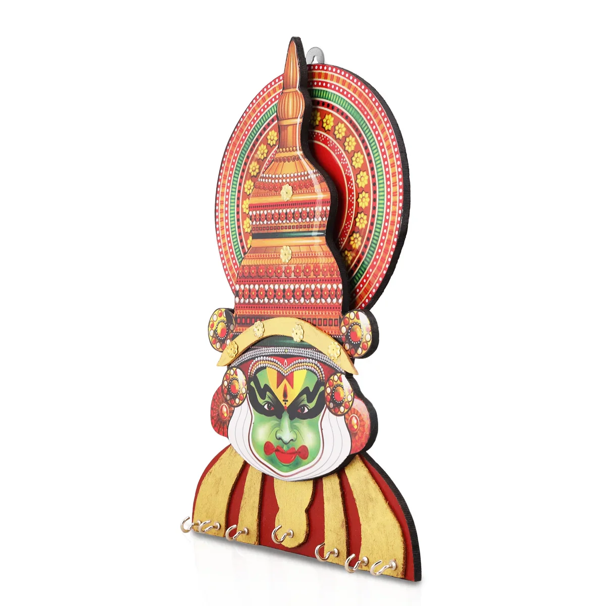 Kathakali Face Key Hanger - 10 x 8 Inches | Kathakali Face Key Holder for Home - Image 3