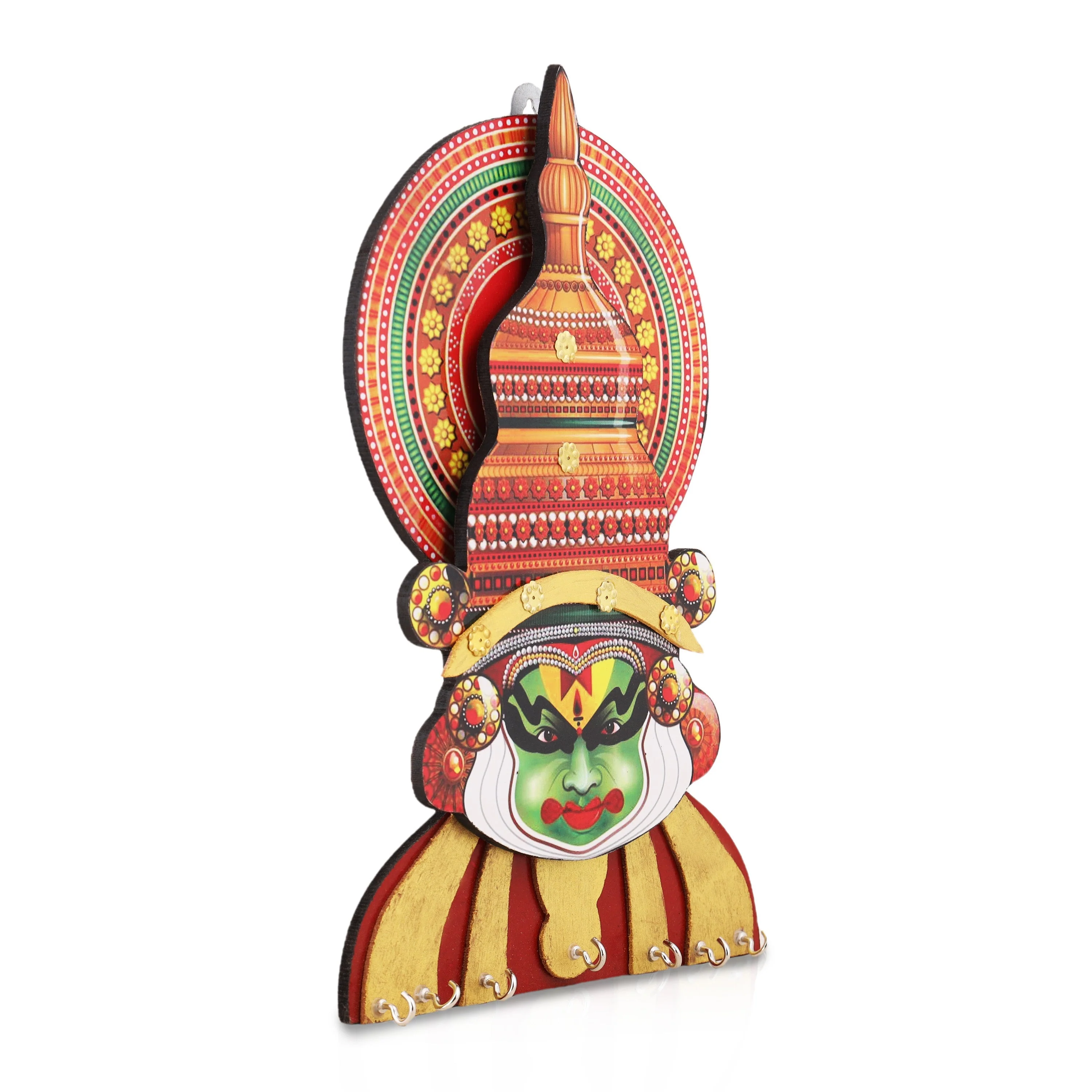 Kathakali Face Key Hanger - 12 x 9 Inches | Kathakali Face Key Holder for Home - Image 3