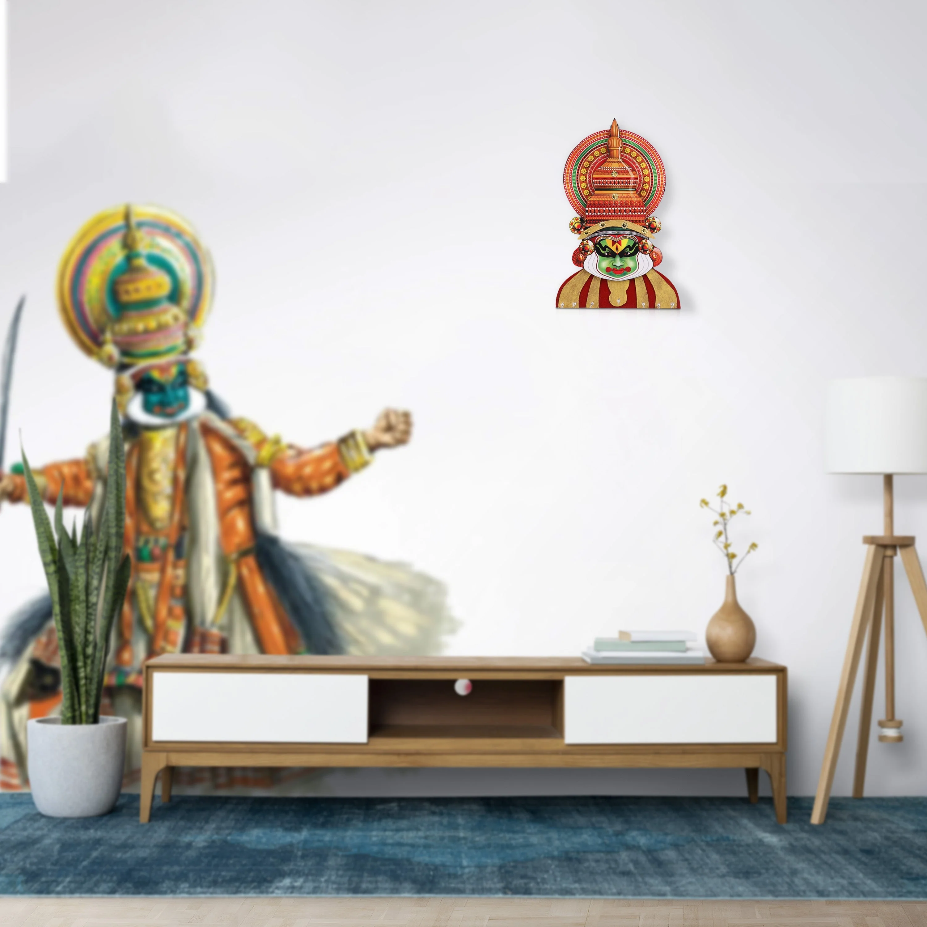 Kathakali Face Key Hanger - 12 x 9 Inches | Kathakali Face Key Holder for Home - Image 6
