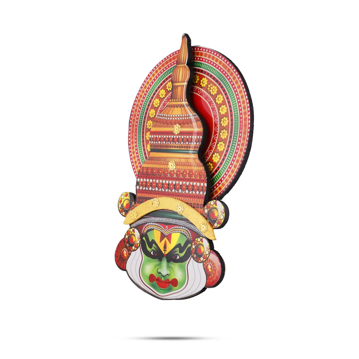Kathakali Head - 10 x 6 Inches | Wall Hanging/ Kathakali Carved Wood Wall Art for Home - Image 2