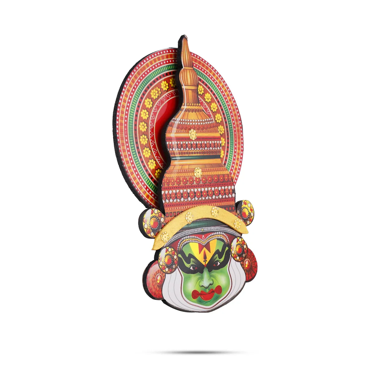 Kathakali Head - 10 x 6 Inches | Wall Hanging/ Kathakali Carved Wood Wall Art for Home - Image 3