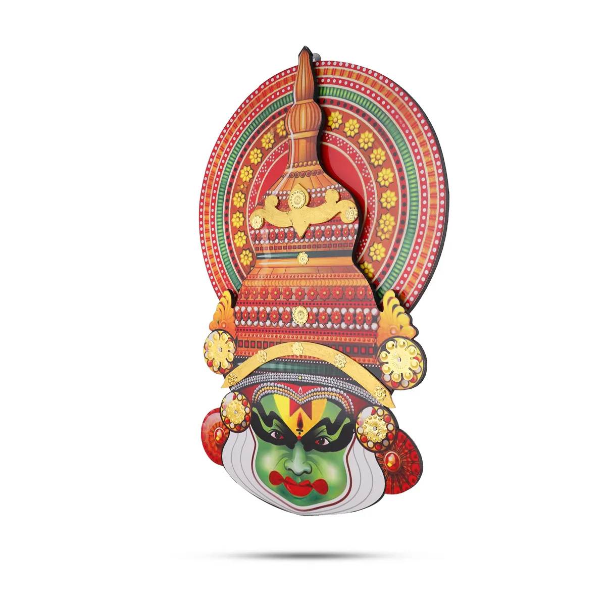 Kathakali Head - 12 x 7 Inches | Wall Hanging/ Kathakali Carved Wood Wall Art for Home - Image 4