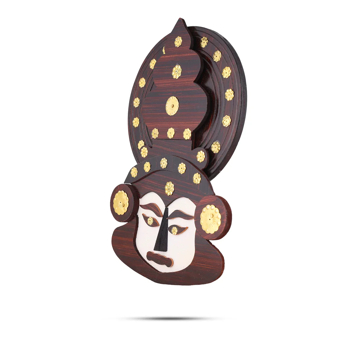 Kathakali Head - 12 x 8 Inches | Wall Hanging/ Kathakali Carved Wood Wall Art for Home - Image 2