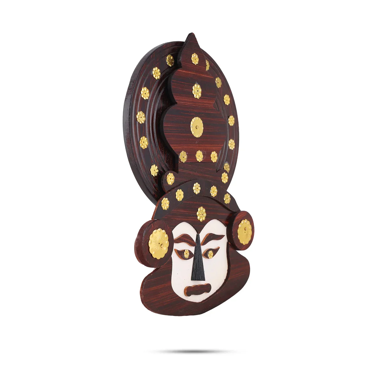 Kathakali Head - 12 x 8 Inches | Wall Hanging/ Kathakali Carved Wood Wall Art for Home - Image 3