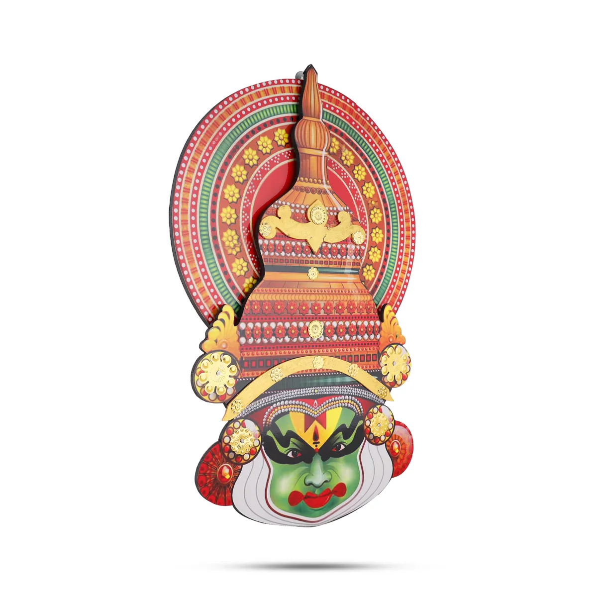Kathakali Head - 16 Inches | Wall Hanging/ Kathakali Carved Wood Wall Art for Home - Image 2