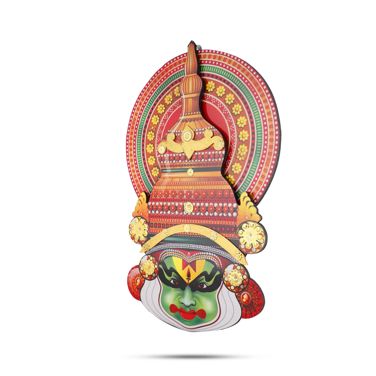 Kathakali Head - 16 Inches | Wall Hanging/ Kathakali Carved Wood Wall Art for Home - Image 3