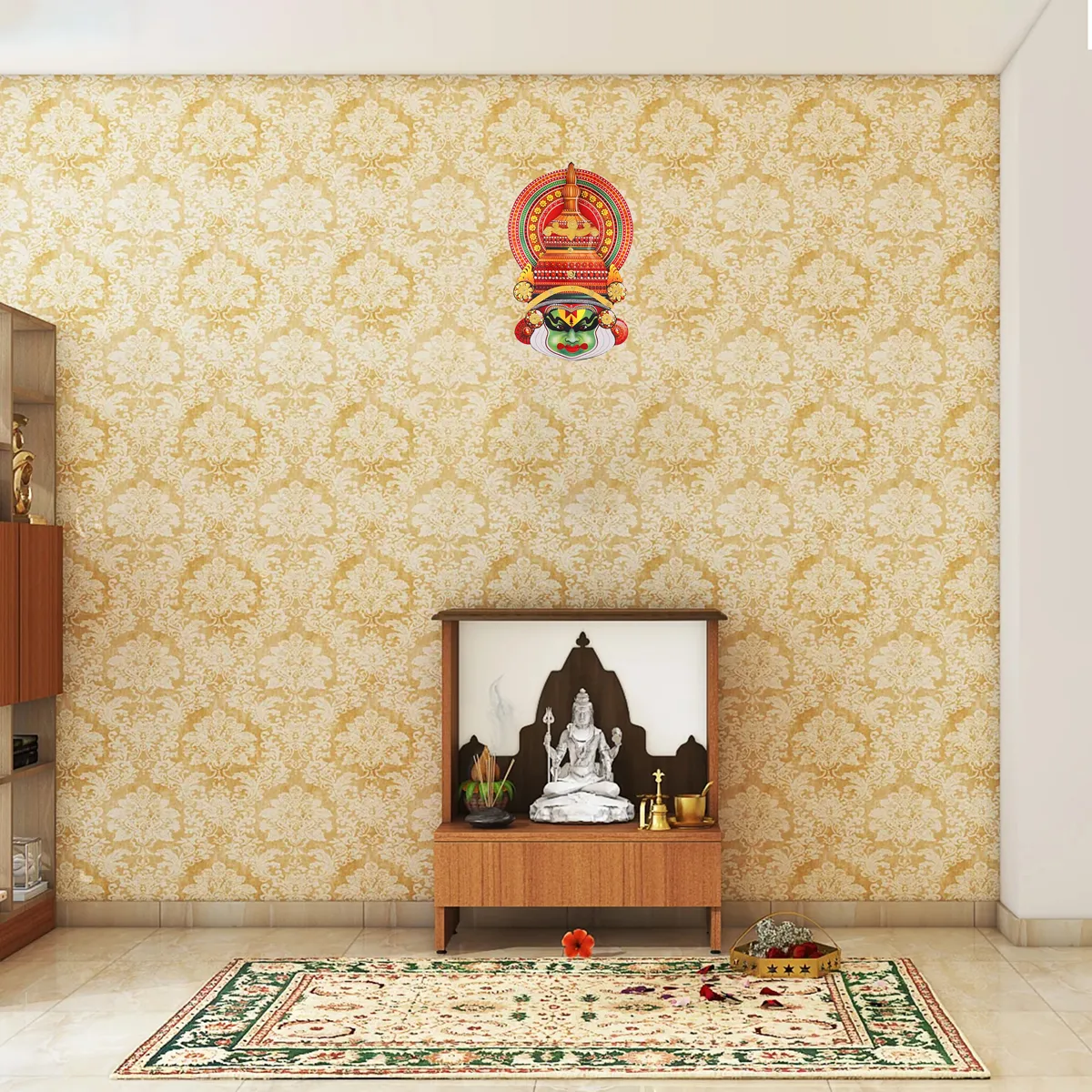 Kathakali Head - 16 Inches | Wall Hanging/ Kathakali Carved Wood Wall Art for Home - Image 6