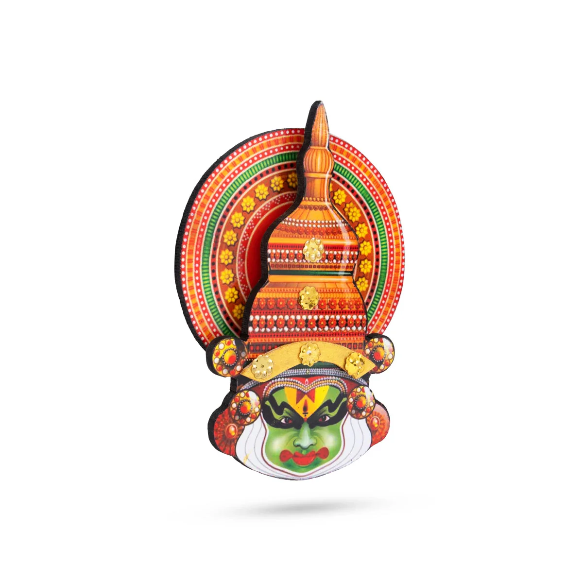 Kathakali Head - 6 x 4.5 Inches | Wall Hanging/ Kathakali Carved Wood Wall Art for Home - Image 2