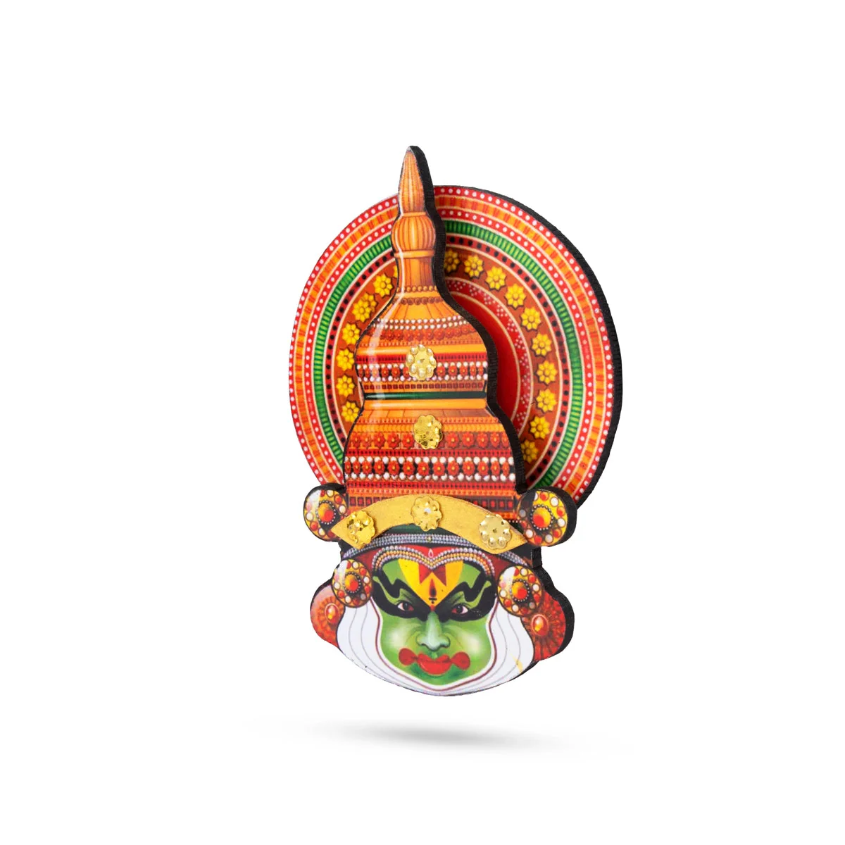 Kathakali Head - 6 x 4.5 Inches | Wall Hanging/ Kathakali Carved Wood Wall Art for Home - Image 3