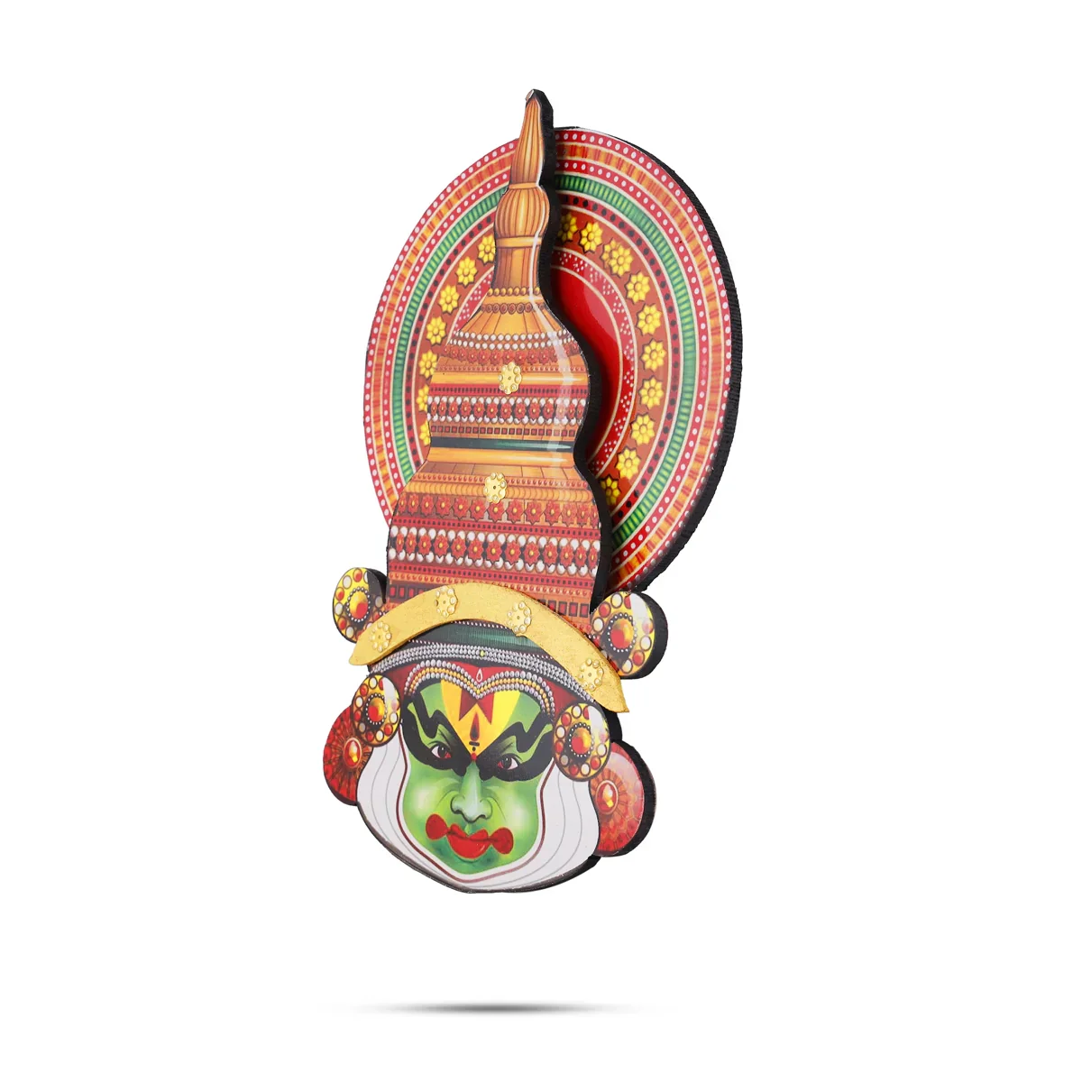 Kathakali Head - 8 Inches | Wall Hanging/ Kathakali Carved Wood Wall Art for Home - Image 3