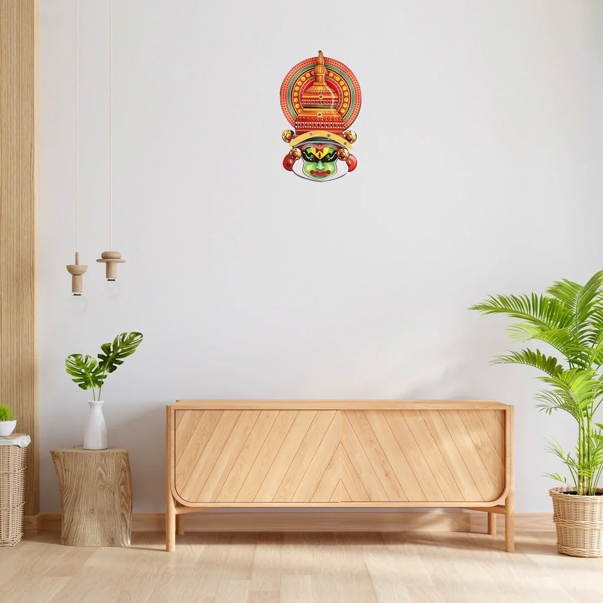 Kathakali Head - 8 Inches | Wall Hanging/ Kathakali Carved Wood Wall Art for Home - Image 6