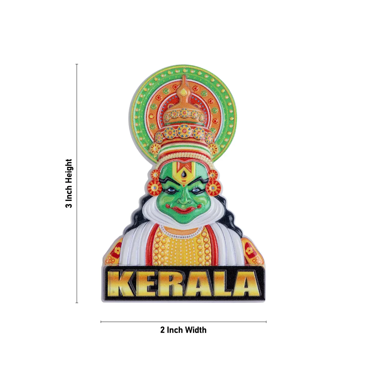Kathakali Head Fridge Magnet - 3 X 2 Inches | Photo Magnet/ Kathakali Face Picture Magnet For Home Decor - Image 4