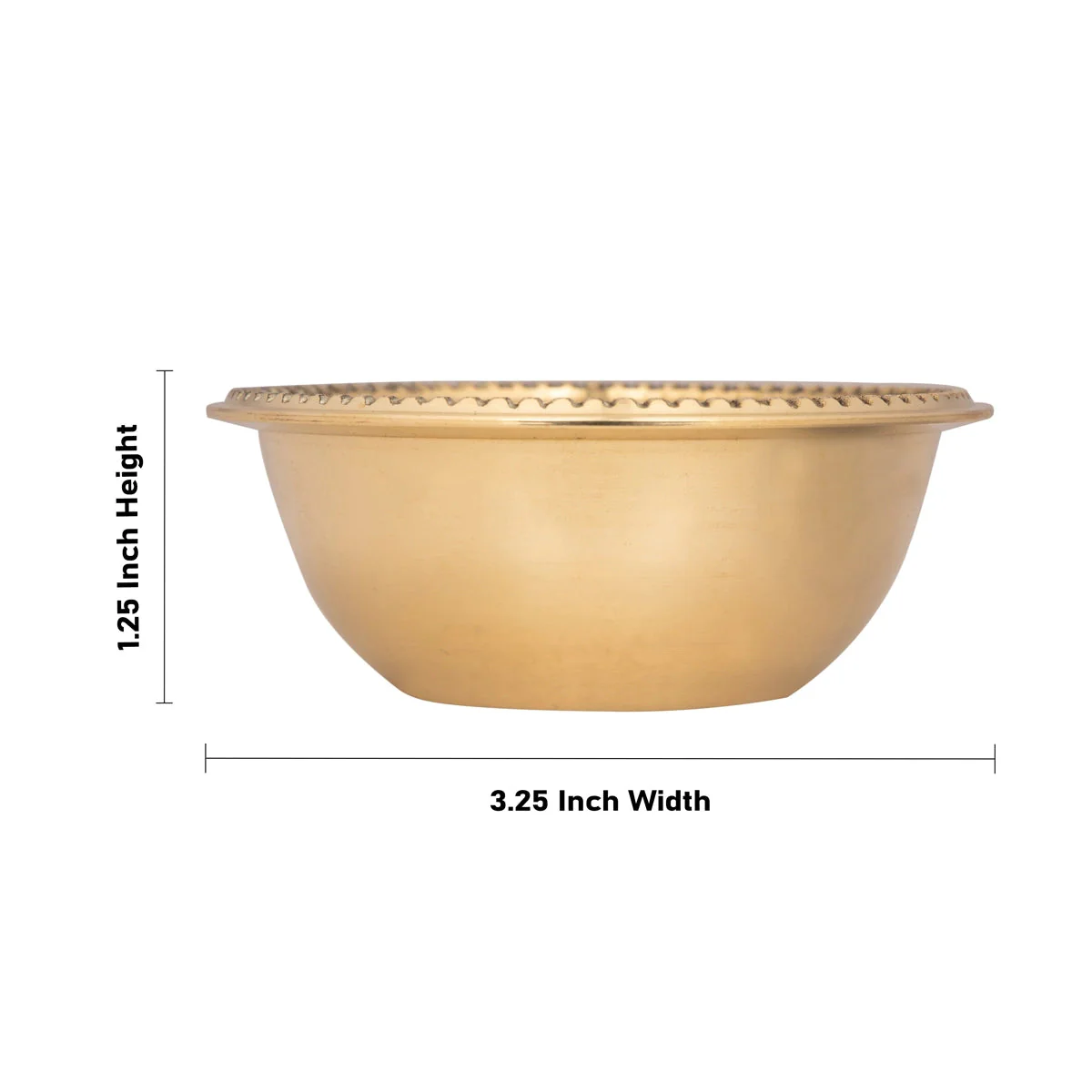 Brass Bowl - 1.25 x 3.25 Inches | Pooja Bowl/ Pooja Cup for Home/ 95 Gms Approx - Image 4