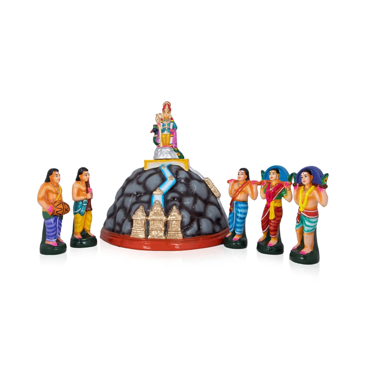 Kavadi Paper Mache Golu Bommai Set - 15 x 12 Inches | Giri Golu Doll/ Navaratri Golu Bomma/Gombe/Bommai - Image 5