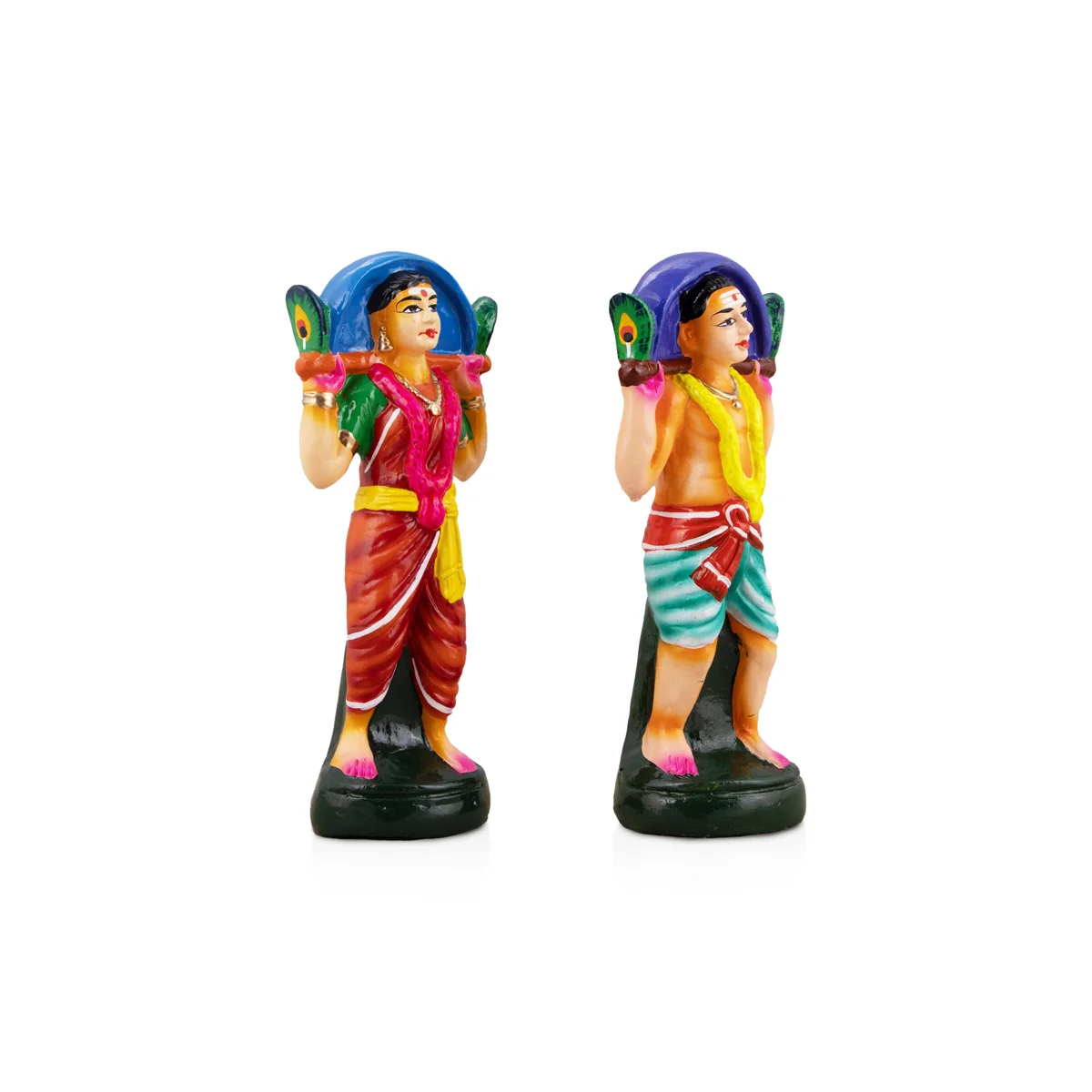 Kavadi Paper Mache Golu Bommai Set - 15 x 12 Inches | Giri Golu Doll/ Navaratri Golu Bomma/Gombe/Bommai - Image 8