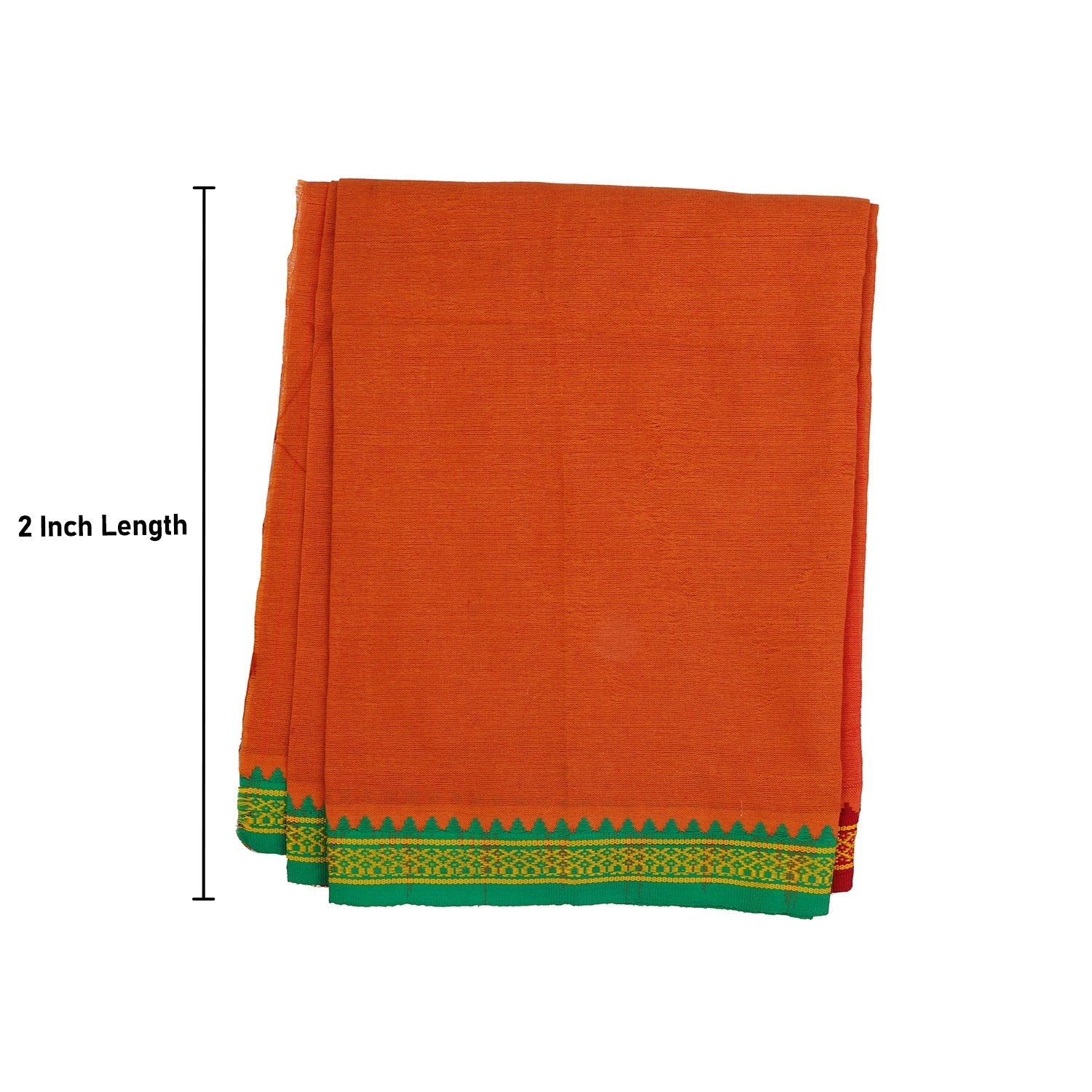 Veshti - 2 Mtrs | Thalapathi Border Vesti/ Kavi Colour Dhoti for Men - Image 3
