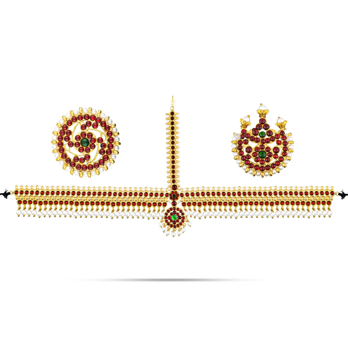 Kemp Bharatanatyam Head Set - 10 x 6 Inches | Artificial Jewelry/ Stone & Beads Design Dance Jewelry for Women