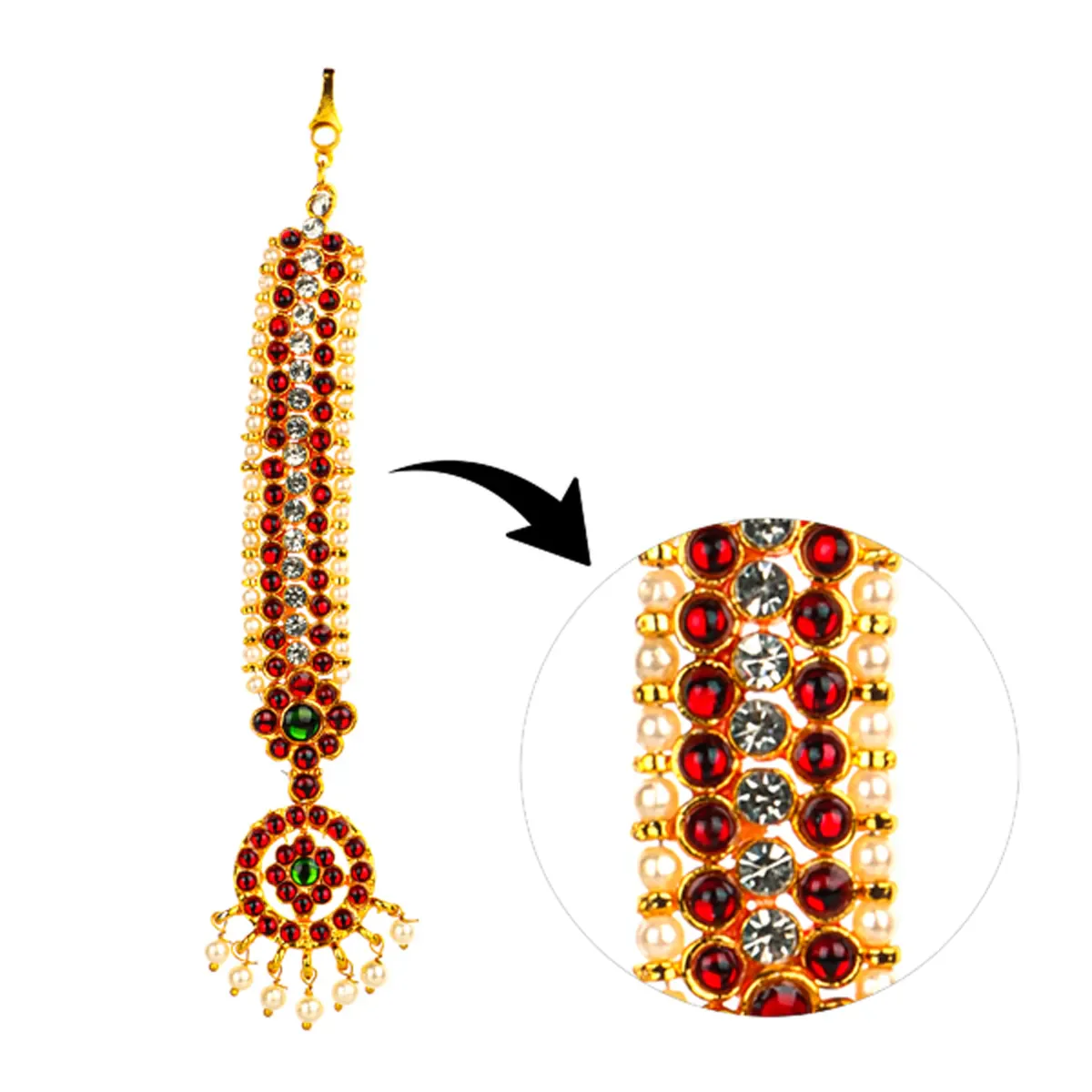 Kemp Chutti - 6.5 Inches | Nethi Chutti/ Tikka Jewellery/ Dance Accessories For Bharatanatyam - Image 7