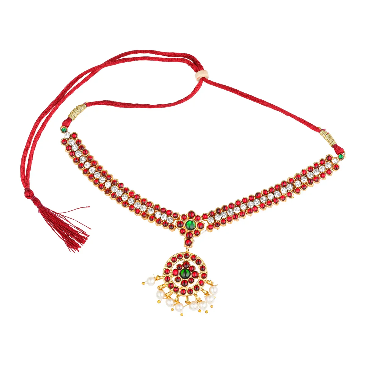 Kemp Dance Jewellery Set | Stone Jewellery/ Bharatanatyam Set for Women - Image 9