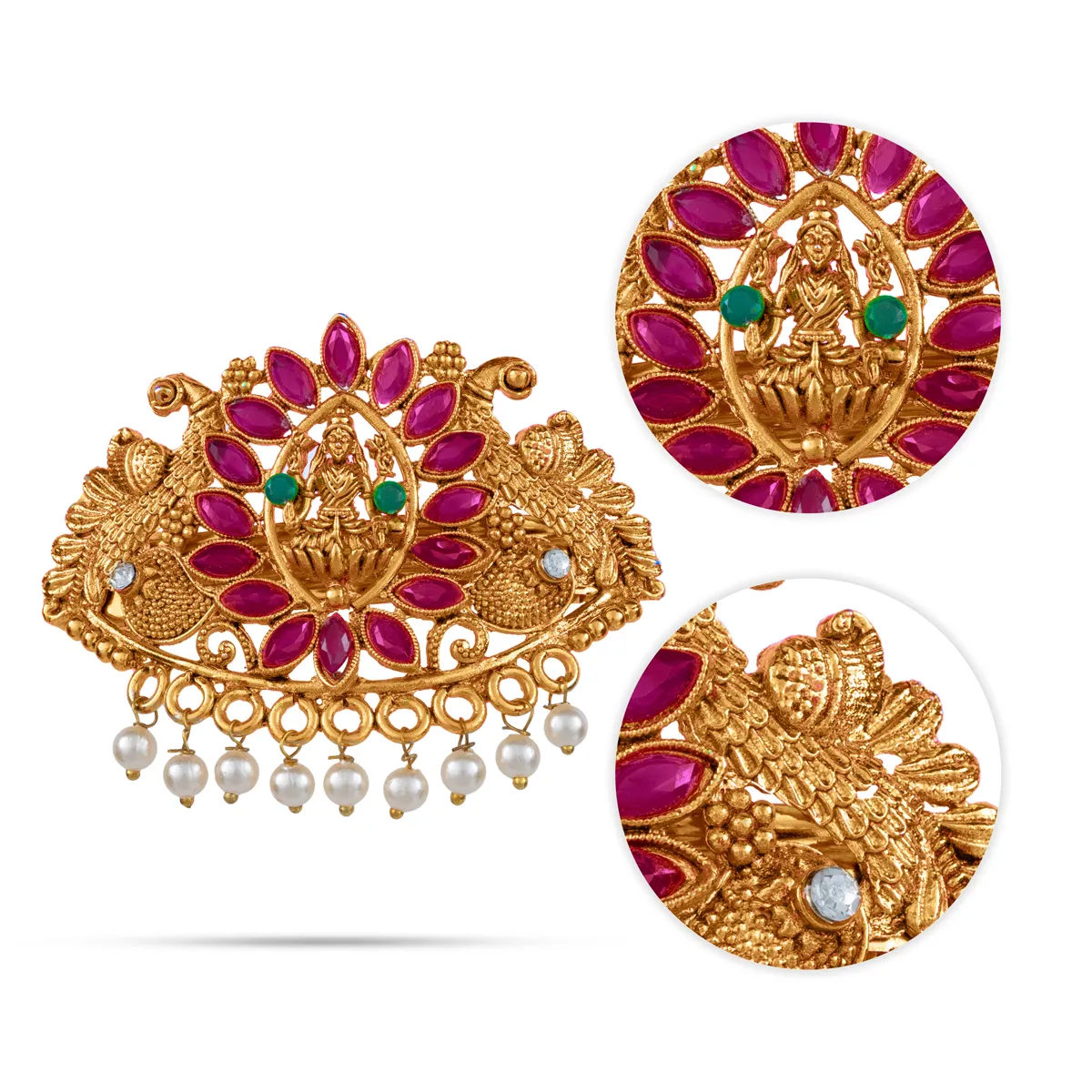 Kemp Hair Clip | Artificial Hair Clip/ Mahalakshmi Design Hair Accessory for Hair Styling/ Assorted Designs - Image 4
