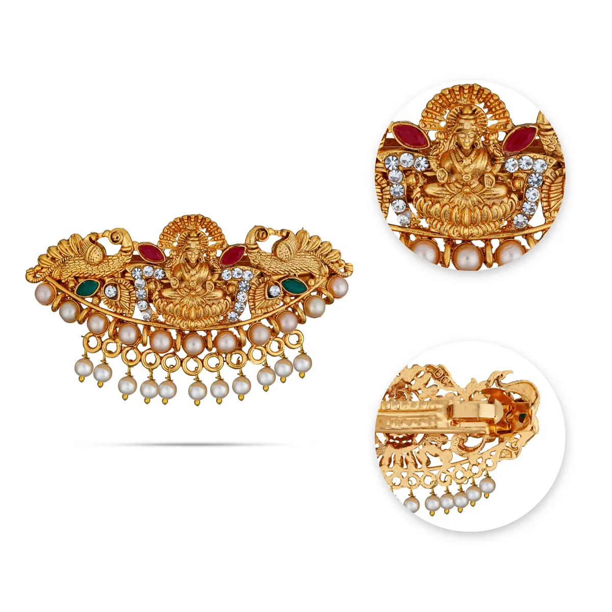 Kemp Hair Clip | Hair Accessory/ Lakshmi Design Hair Styling Clip For Traditional Hairstyles/ Assorted Design - Image 3