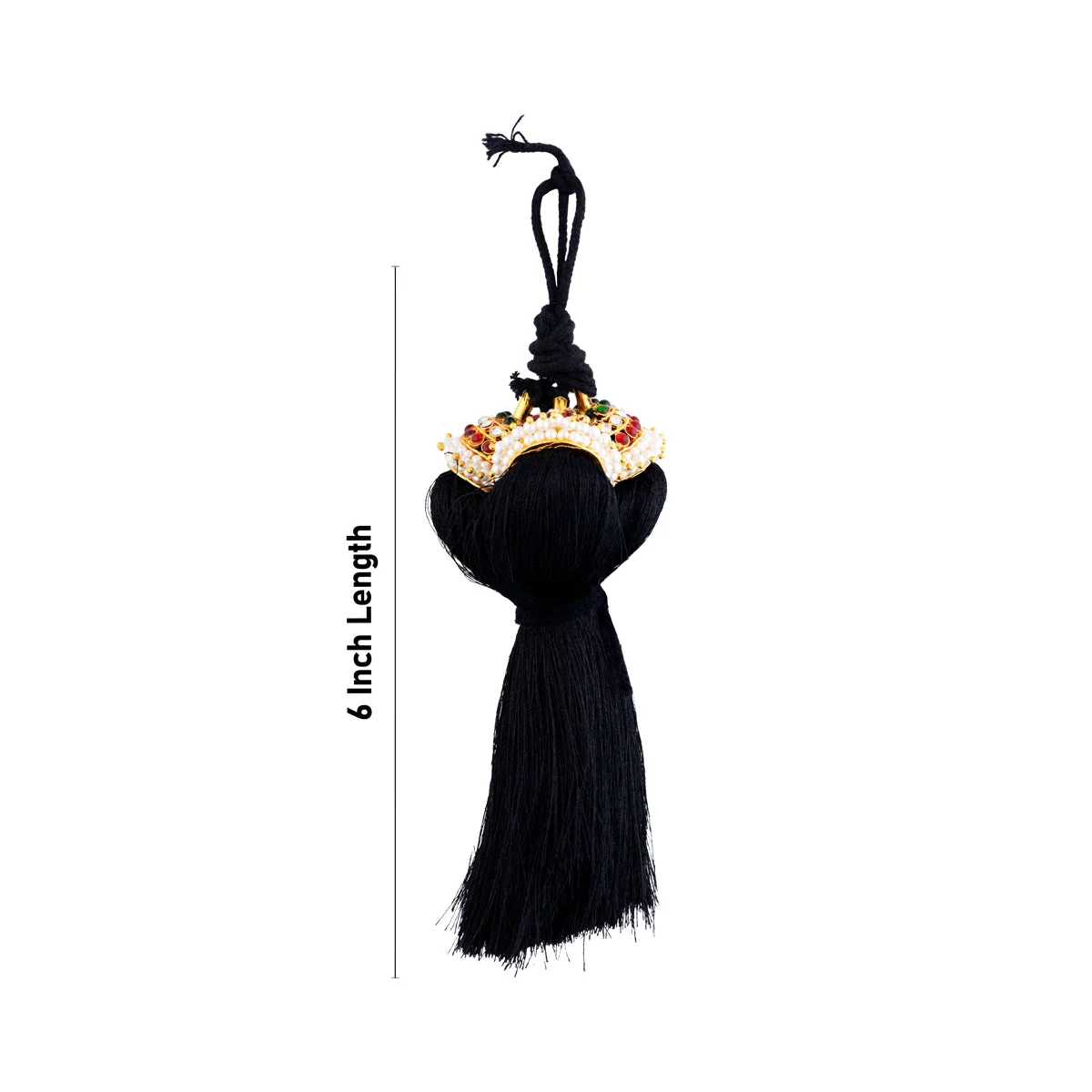 Kemp Hair Kunjalam - 6 Inches | Bharathanatyam Jewelry/ Jada Kuppulu For Classical Dance And Hair Styling - Image 2