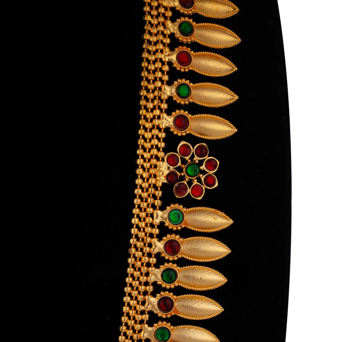 Kemp Haram - 11.5 Inches | Gold Polish & Stone Design Bharatanatyam Jewellery/ Artificial Jewelry For Dance - Image 2