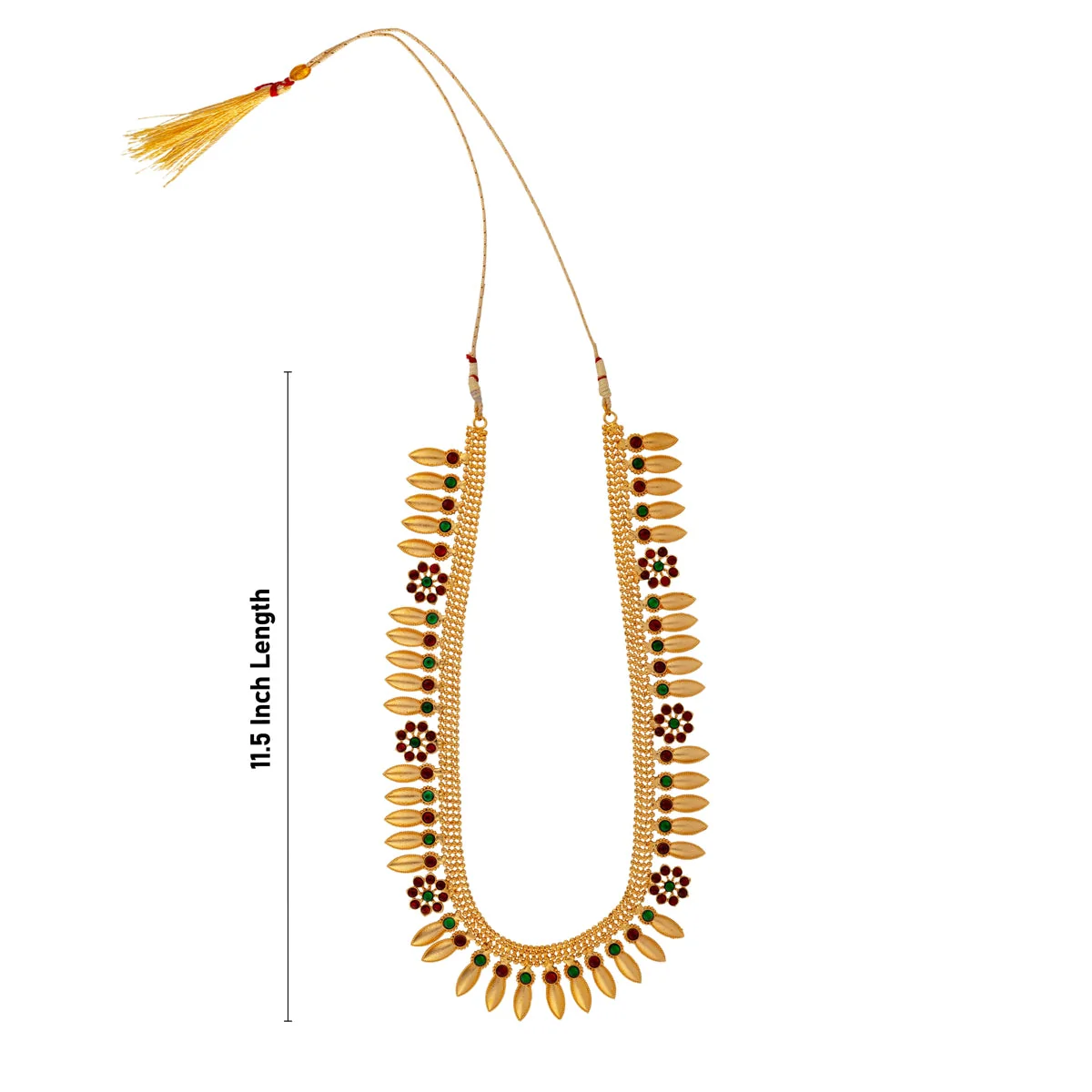 Kemp Haram - 11.5 Inches | Gold Polish & Stone Design Bharatanatyam Jewellery/ Artificial Jewelry For Dance - Image 3
