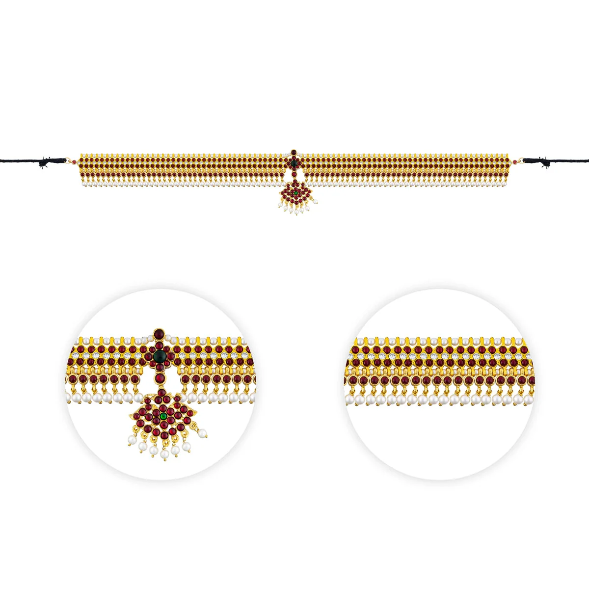 Kemp Hip Belt - 18 Inches | Beads & Stone Jewelry/ Bharatanatyam Jewellery/ Waist Belt For Classical Dance - Image 2