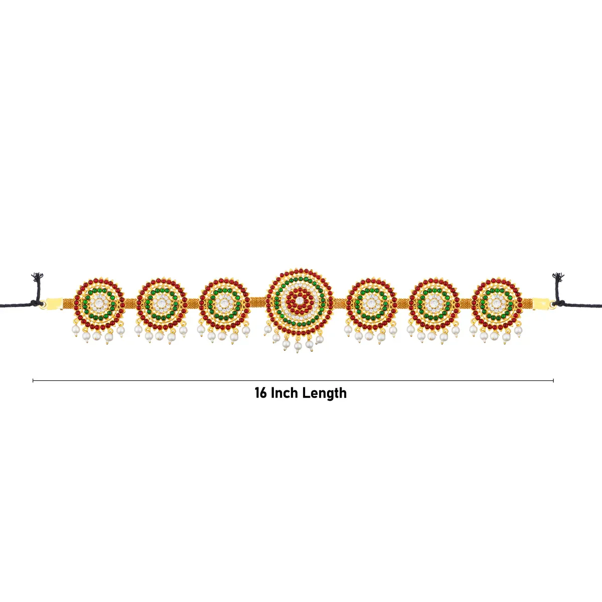 Kemp Hip Belt - 2 X 16 Inches | Multicolour Stone Jewelry/ Beads Design Bharatanatyam Jewellery For Dance - Image 2