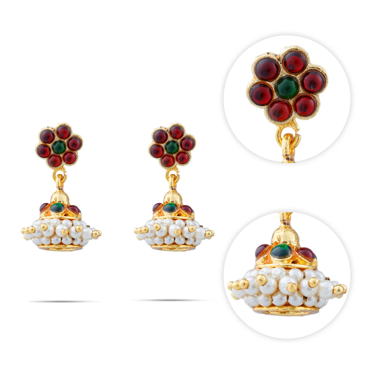 Kemp Jumka | Stone Earring/ Kemp Jumkha/ Stone Jewellery for Women - Image 2