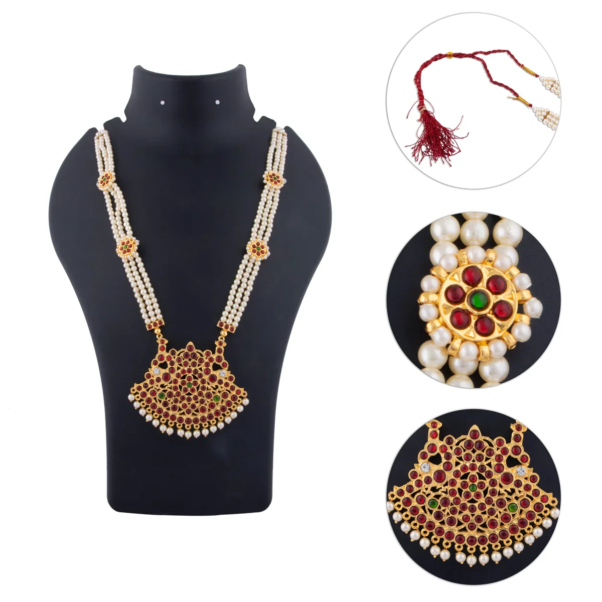 Kemp Moti Mala | 3 Line Haram/ Kemp Jewellery for Dance - Image 2