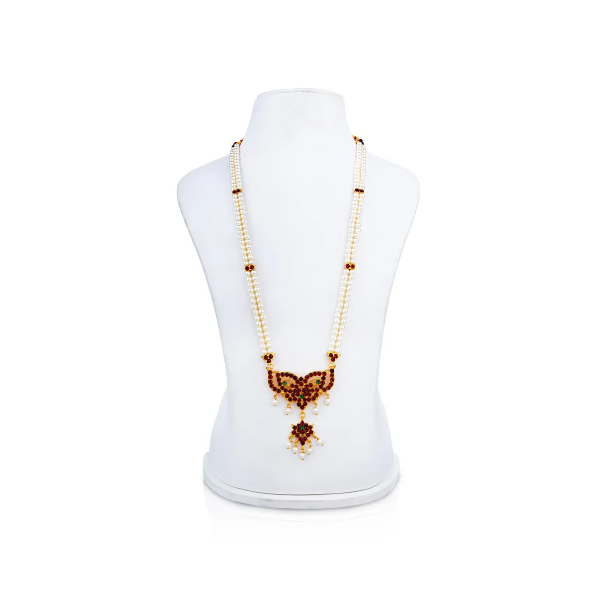 Kemp Moti Necklace - 12 Inches | Pearl Mala/ Stone Pendant Classical Dance Jewellery for Women