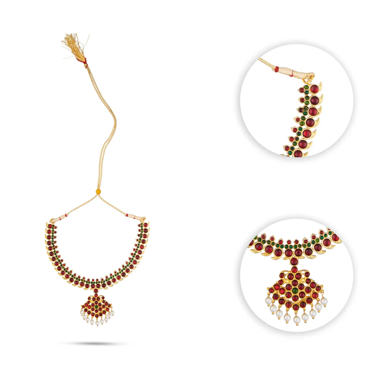 Kemp Necklace - 5 Inches | Multicolour Stone Necklace/ Kemp Stone Jewellery for Dance - Image 2