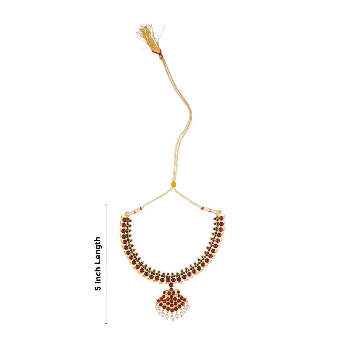 Kemp Necklace - 5 Inches | Multicolour Stone Necklace/ Kemp Stone Jewellery for Dance - Image 3