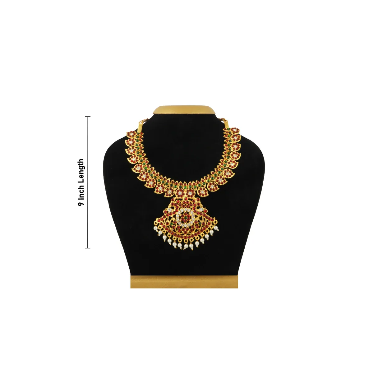 Kemp Necklace - 9 Inches | Stone Necklace/ Bharatanatyam Jewellery for Women - Image 3