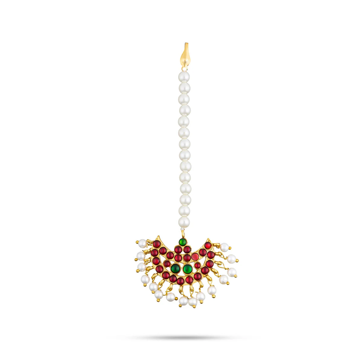 Kemp Nethi Chutti - 5.25 Inches | Stone Jewellery/ Moti Beads Artificial Jewelry/ 1 Line Maangtikka For Dance - Image 3