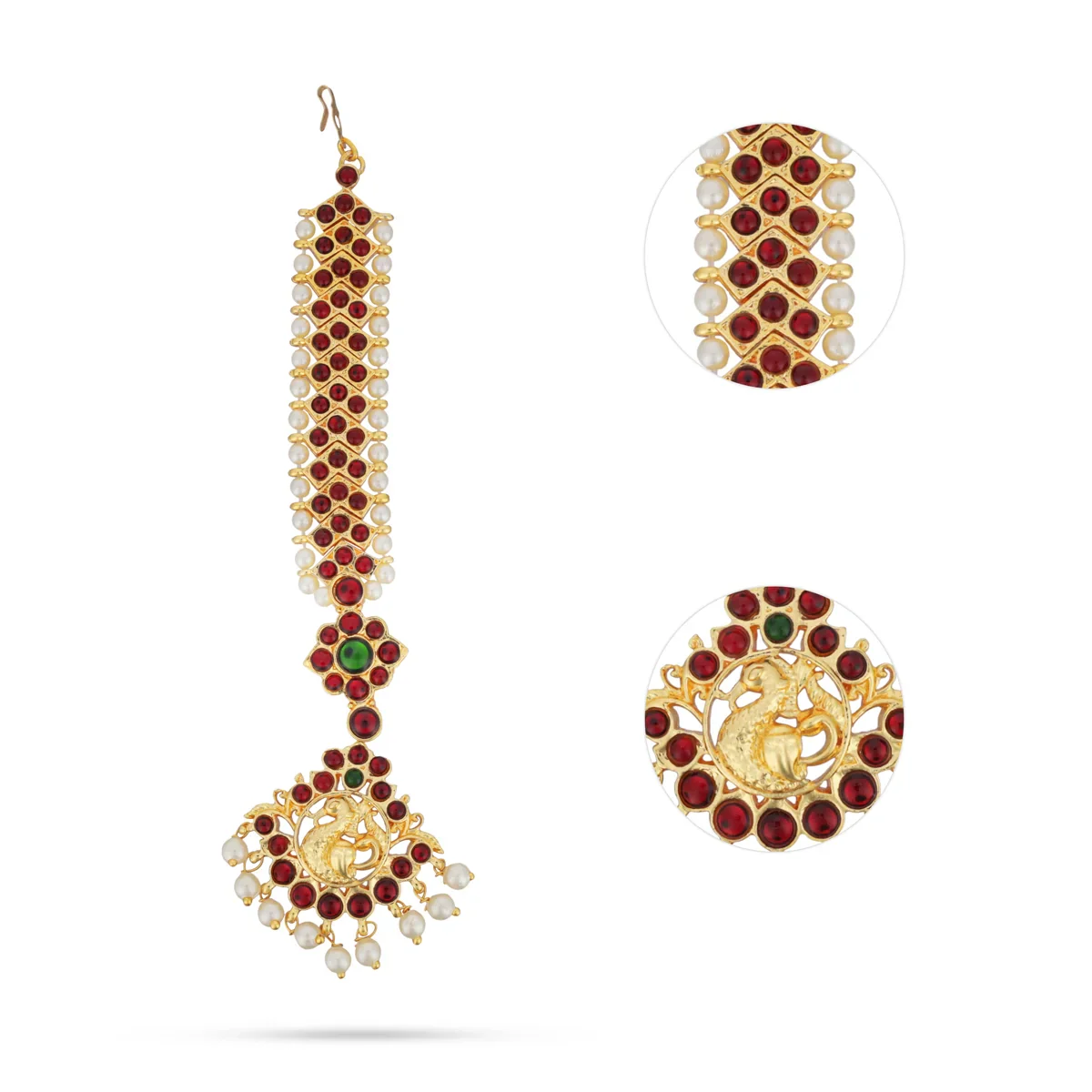 Kemp Nethi Chutti - 6 Inches | Maangtikka/ Kemp Stone Jewellery for Women - Image 2