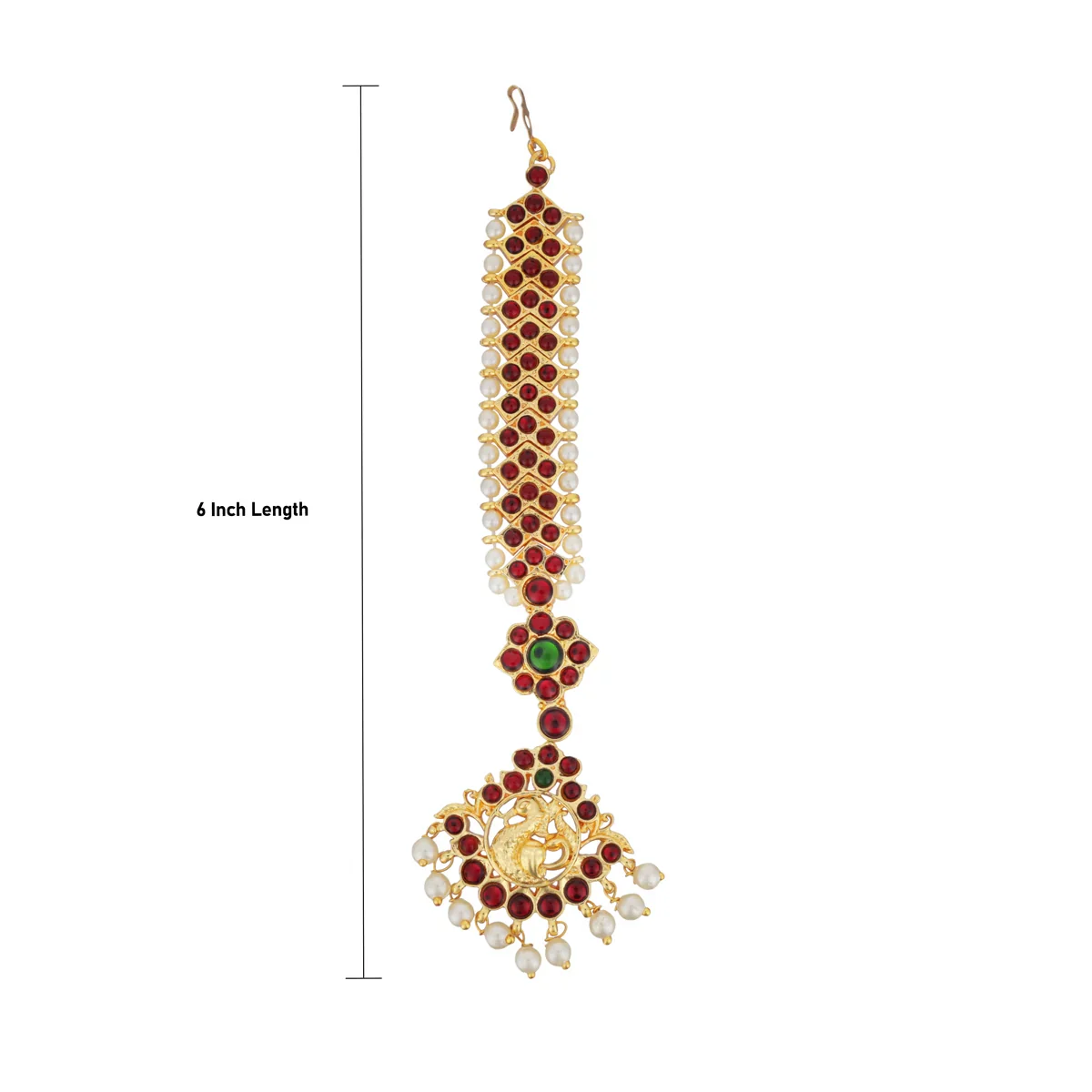 Kemp Nethi Chutti - 6 Inches | Maangtikka/ Kemp Stone Jewellery for Women - Image 3