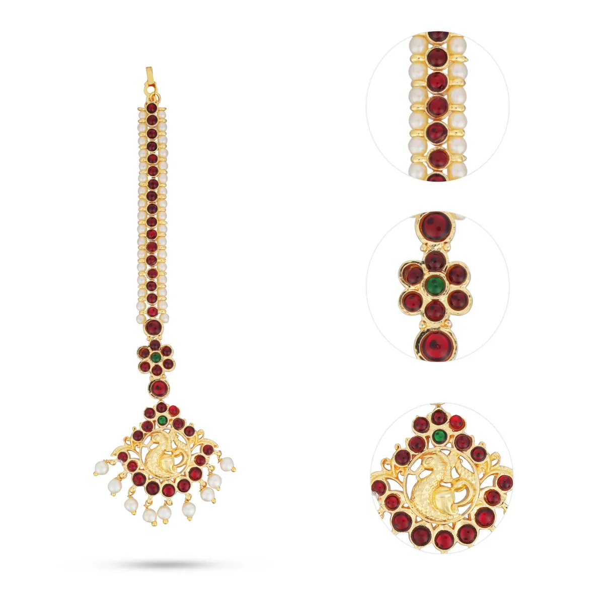 Kemp Nethi Chutti - 7 Inches | Kemp Stone Jewellery/ Mangtika for Women - Image 2