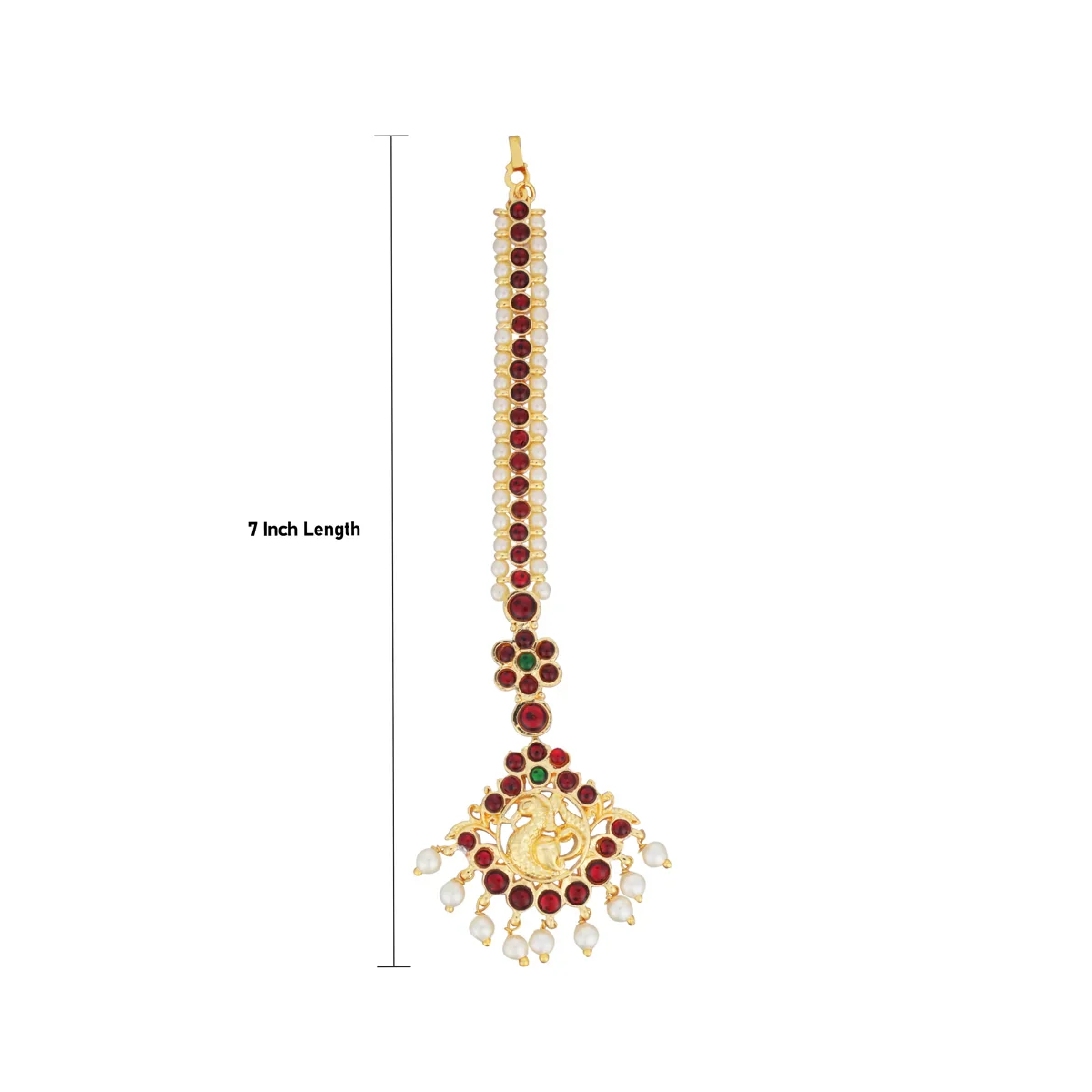 Kemp Nethi Chutti - 7 Inches | Kemp Stone Jewellery/ Mangtika for Women - Image 3
