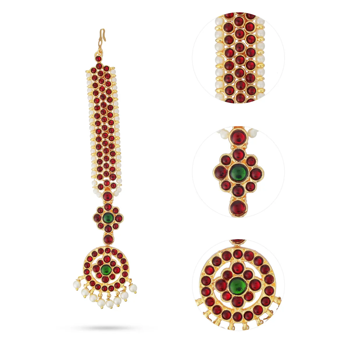 Kemp Nethi Chutti - 7 Inches | Kemp Jewellery/ Stone Mangtika for Women - Image 2