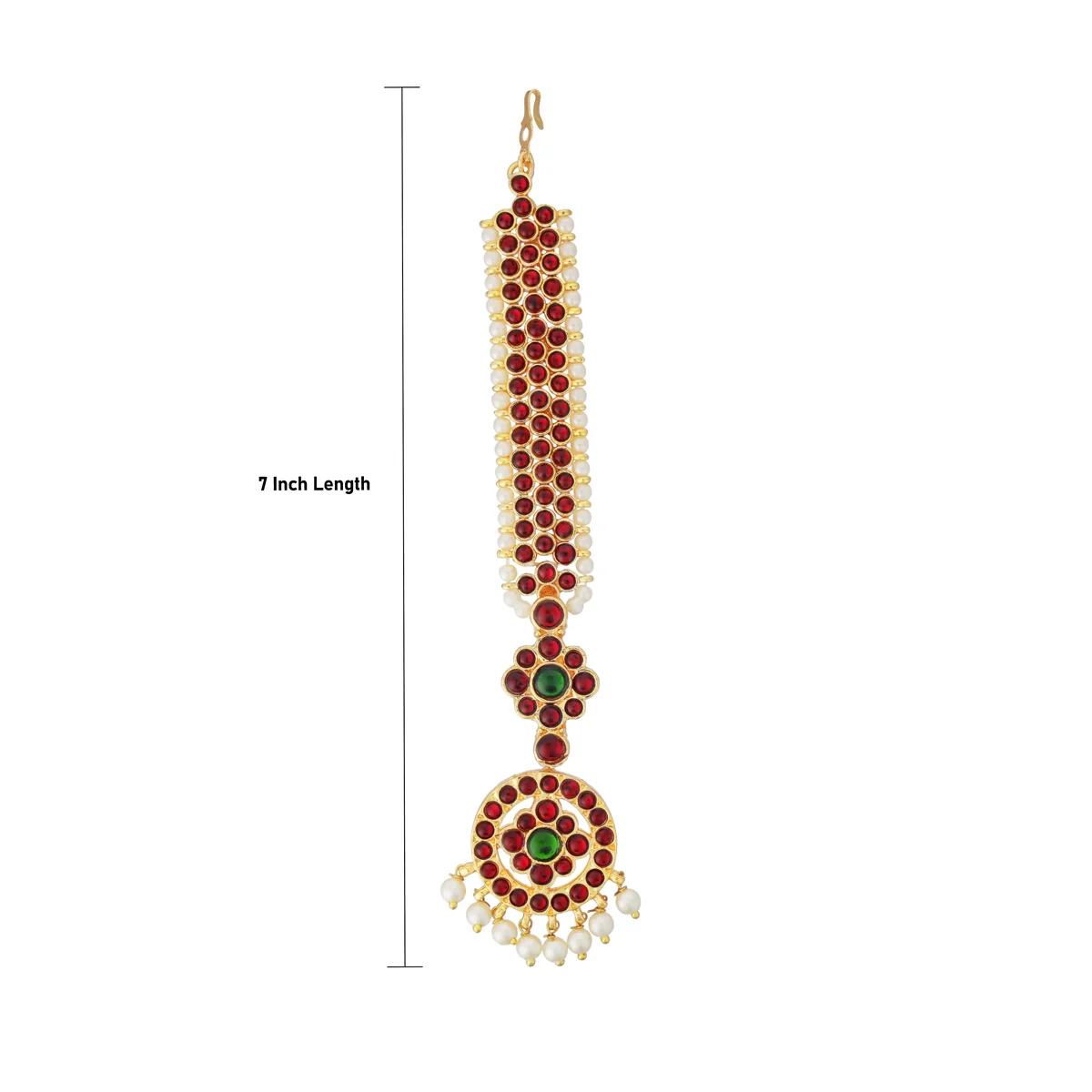 Kemp Nethi Chutti - 7 Inches | Kemp Jewellery/ Stone Mangtika for Women - Image 3