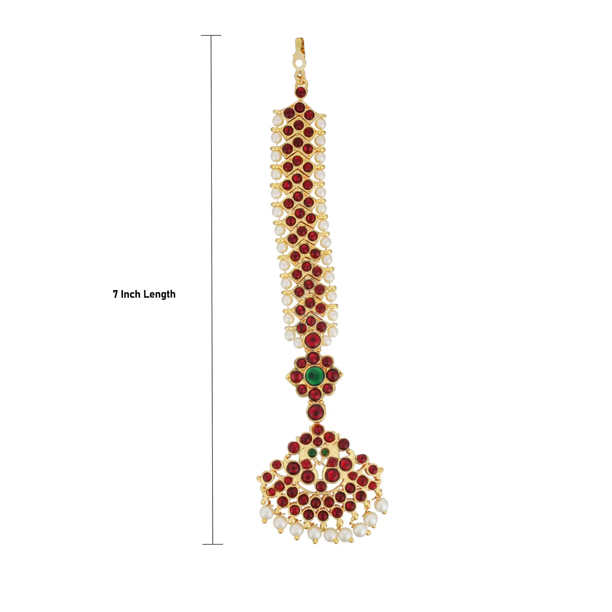 Kemp Nethi Chutti - 7 Inches | Kemp Stone Jewellery/ Mangtika for Women - Image 3