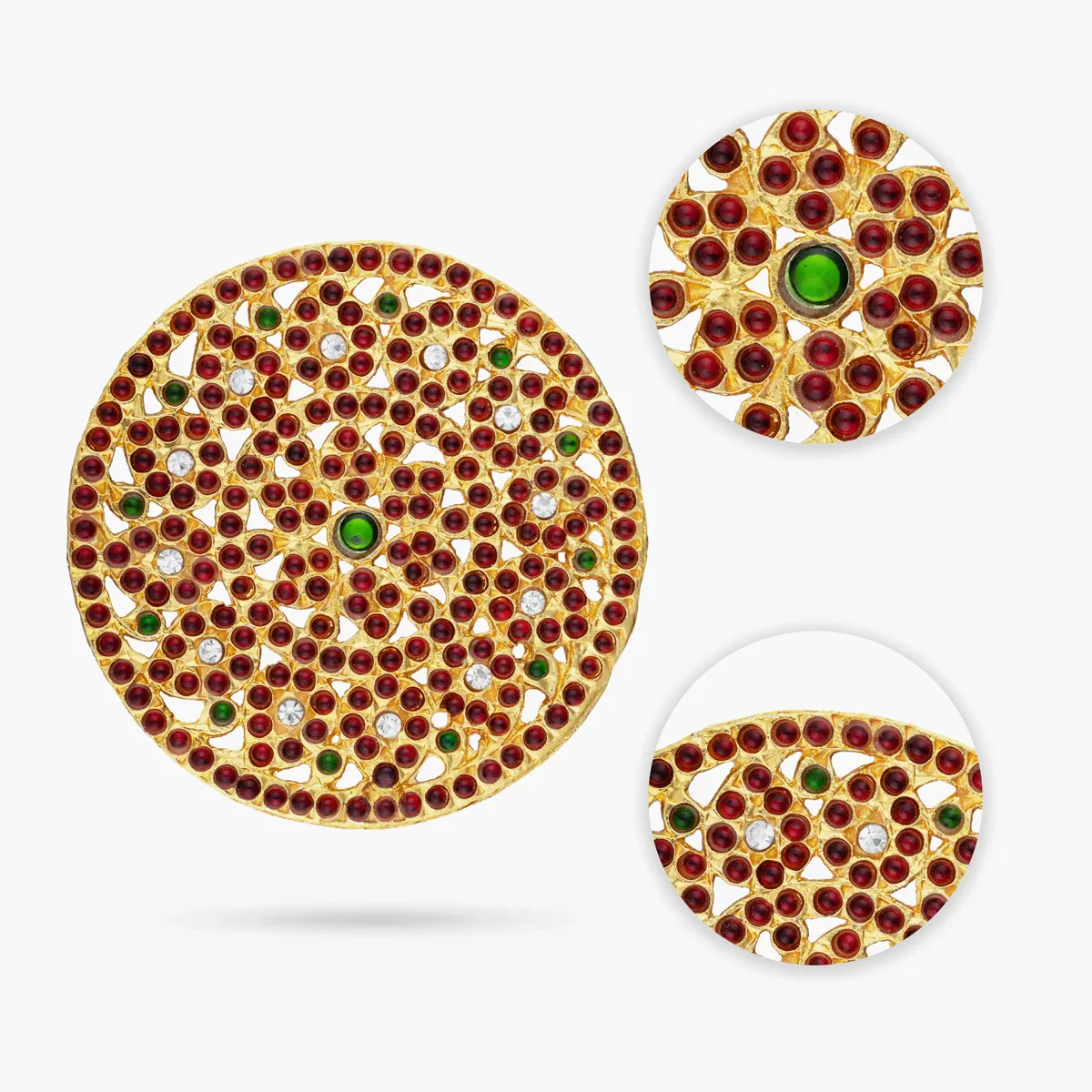 Kemp Rakodi - 3 Inches | Mango Design Rakodi/ Stone Jewellery/ Hair Accessories for Deity - Image 2