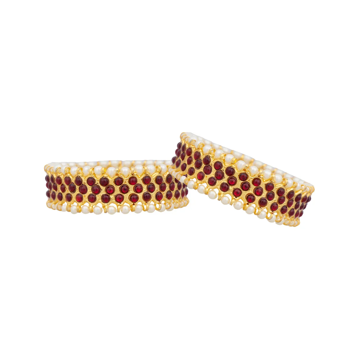 Kemp Stone Bangle Pair - 2.5 Inches | Kemp Stone Jewellery/ Kemp Stone Kada for Women - Image 2