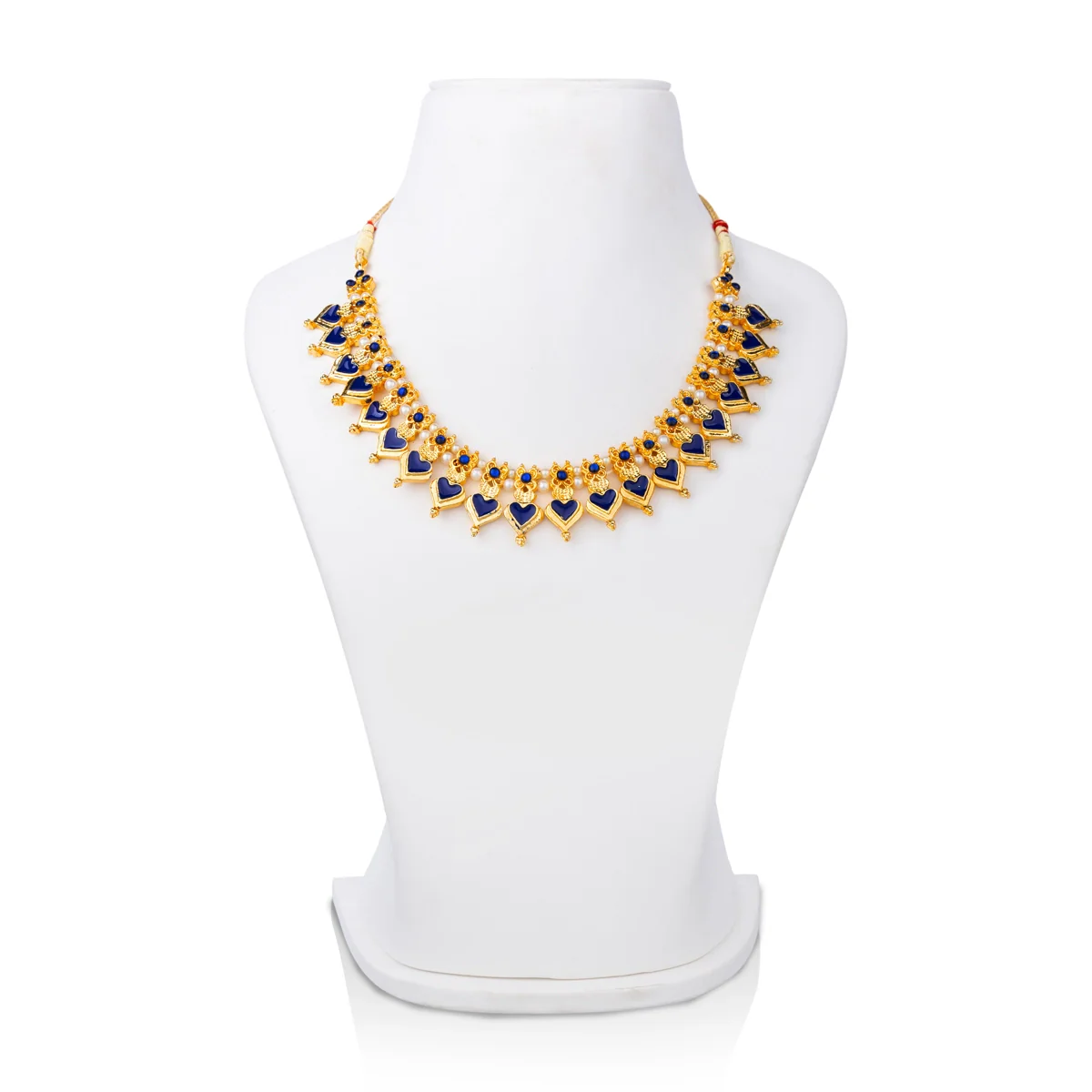 Kemp Stone Necklace - 4 Inches | Bharatanatyam Jewellery/ Enamel Artificial Jewelry for Dance/Assorted Colour&Design - Image 3