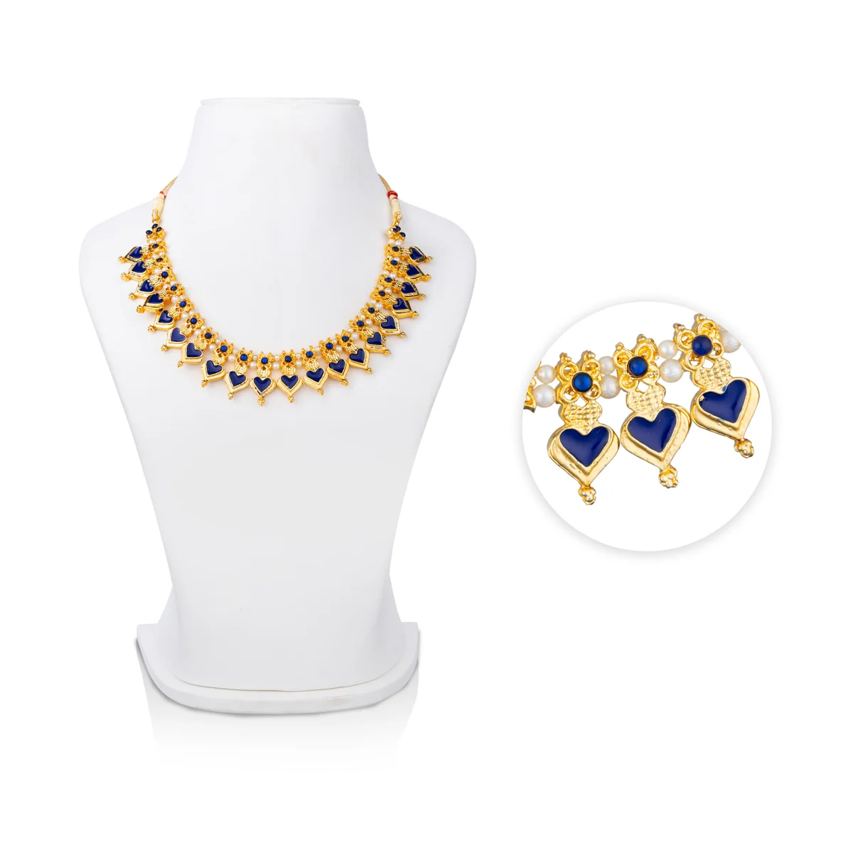 Kemp Stone Necklace - 4 Inches | Bharatanatyam Jewellery/ Enamel Artificial Jewelry for Dance/Assorted Colour&Design - Image 4